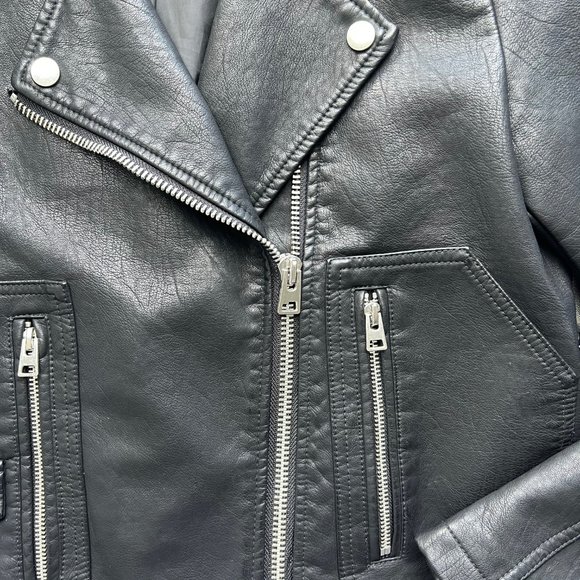 TOPSHOP Faux Leather Biker Jacket - Picture 4 of 13